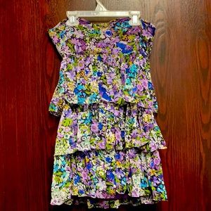 Wish floral bustier ruffle tier dress/top